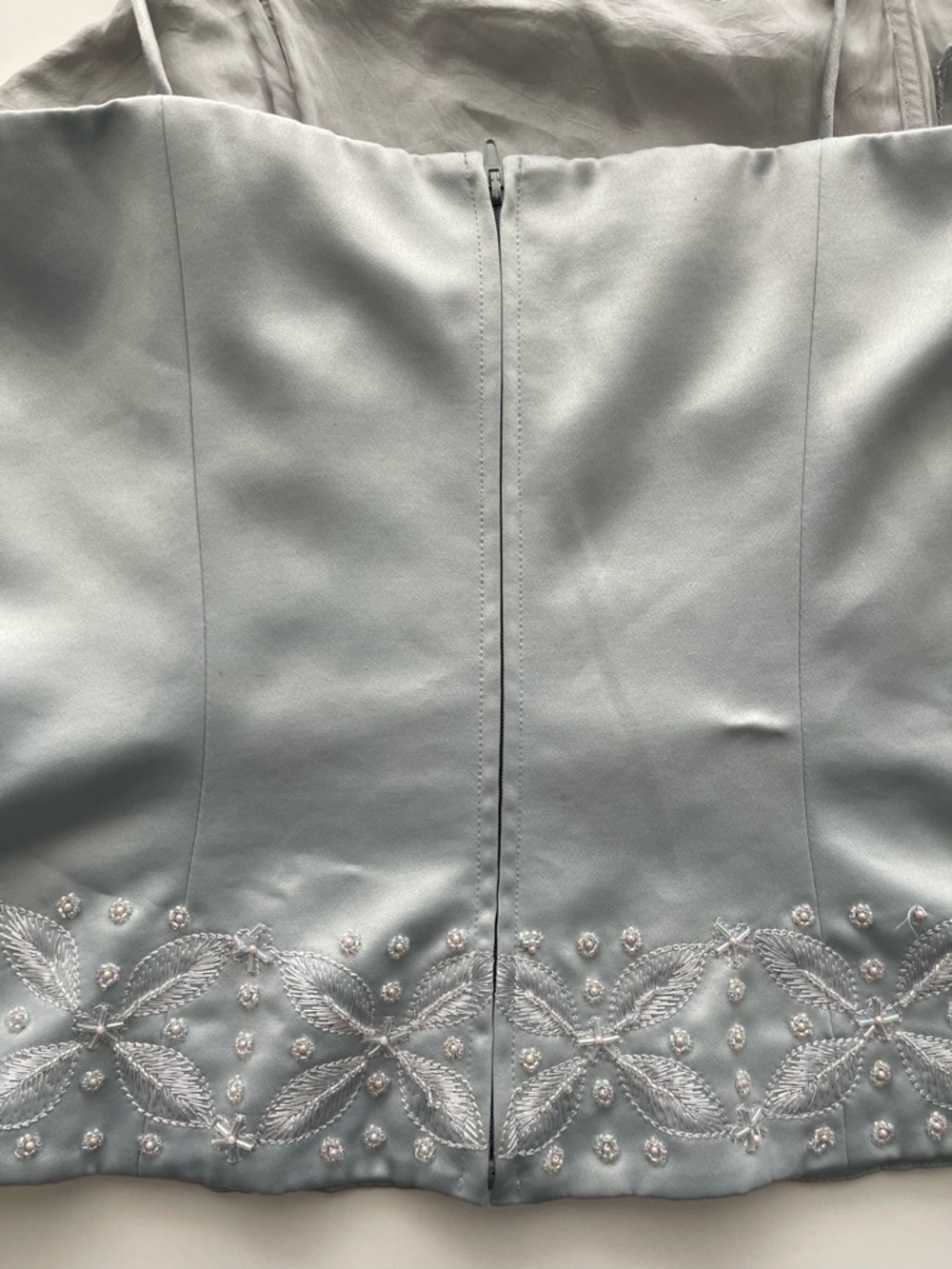 Donna Morgan VTG Light Blue Satin Beaded Camisole - Picture 6 of 7
